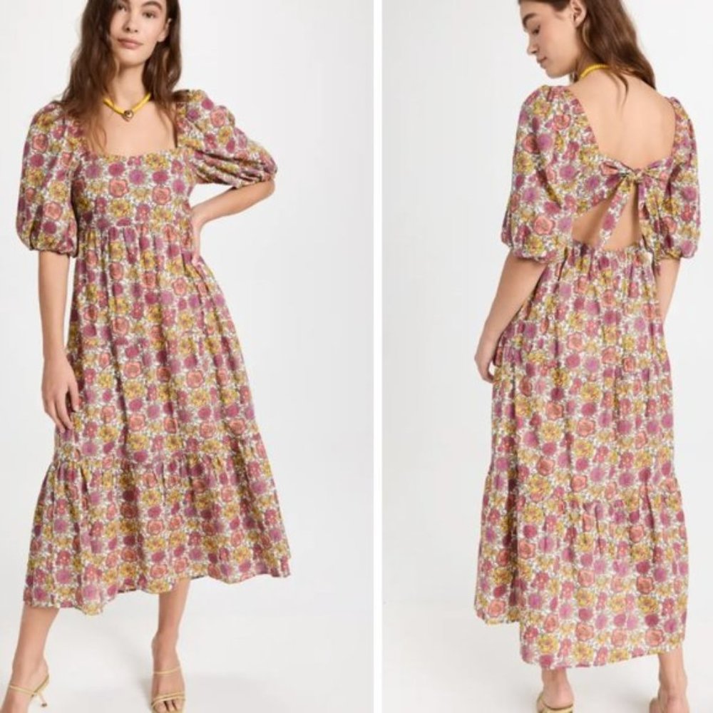 MINKPINK Yasamin Tiered Midi Dress XS Raspberry NWT